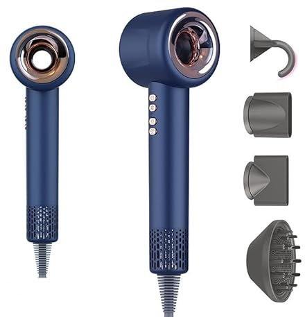 Sèche-cheveux ionique professionnel – Compact, puissant, léger et silencieux – Diffuseur boucles, brushing, air froid – Multifonction, accessoires inclus, garantie 2 ans
