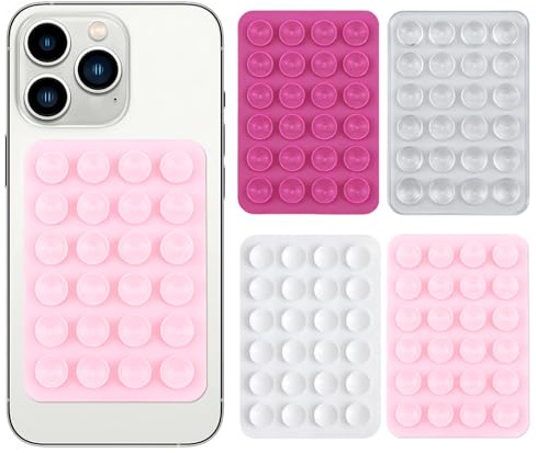 Ventosa Per Cellulare 4 Pezzi, Trasparente, Bianco, Rosso Rosa, Rosa Chiaro Silicone Standard, Per Selfie Video Ricarica