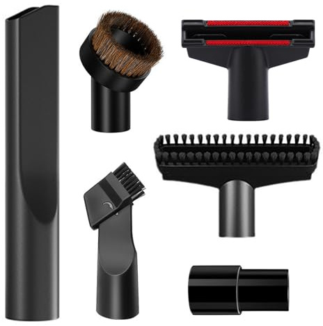 Gabrella 6 Piece Set Vacuum Attachments Accessories Compatible with Henry Hoover Attachments Head, Includes Crevice, 2-in-1 Nozzle, Upholstery, Mini Brush, Round Horsehair Brush 35mm to 32mm Adapter
