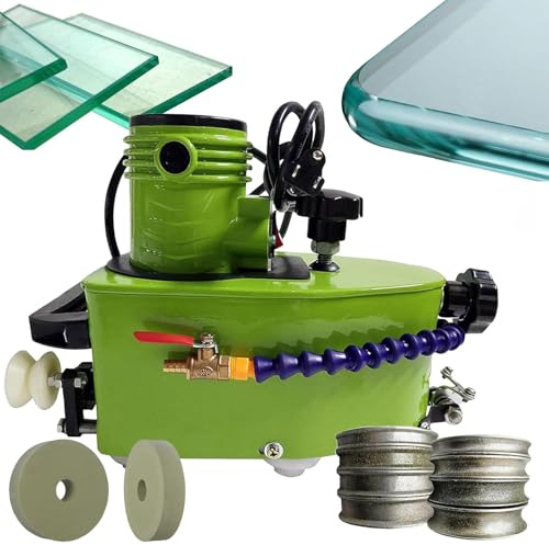 Electric Glass Edging Machine, 800W Glass Grinder for Bevel Edge Grinding and Polishing, Portable with Diamond Wheels