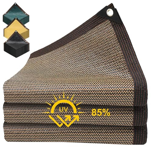 Generico Telo Ombreggiante Esterna, Rete Ombreggiante con Occhielli | Telo Ombreggiante Esterna, Rete Ombreggiante con Occhielli, Giardino Rete Telo Ombra 85% Ai Raggi UV(Brown,2x2m)
