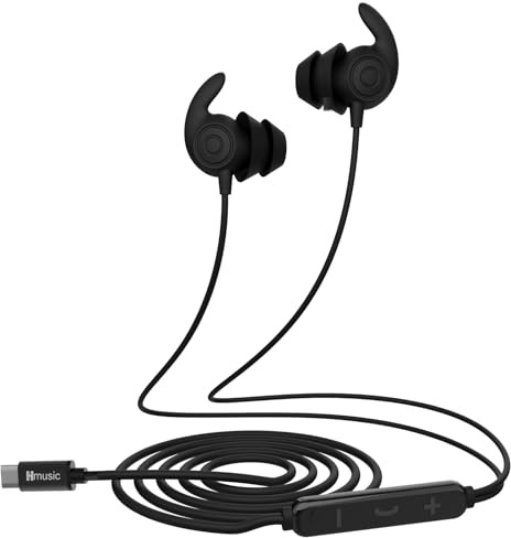 Hmusic Écouteurs de Sommeil Filaire pour Dormir sur Le Côté, USB-C