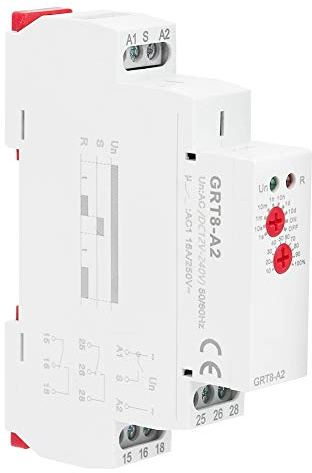 Xiuganpo Relé de Tiempo de Función única GRT8-A2 Rango de Retardo Ultra Amplio Control Industrial relé Temporizador Automático para Desconexión de Retardo del Ventilador (#2)