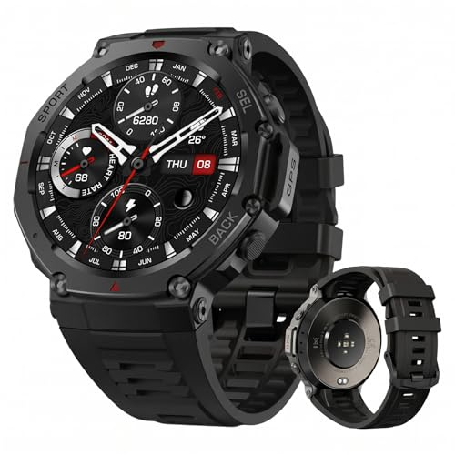 Sekoda GPS Smartwatch - 2026 Último Impermeable Reloj Inteligente Deportivo Pulsera Fitness, Monitor de Actividad Batería Duradera para Correr Ciclismo en Exteriores Hombre Mujer (Negro)