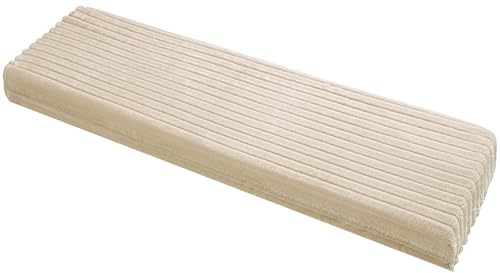 Extra tjock bänkkudde 140 x 40 cm – skumsittdyna för inomhus- och utomhusbruk kökssoffa uteplats möbler – hållbar klädsel i kamelfärg 5 cm tjock