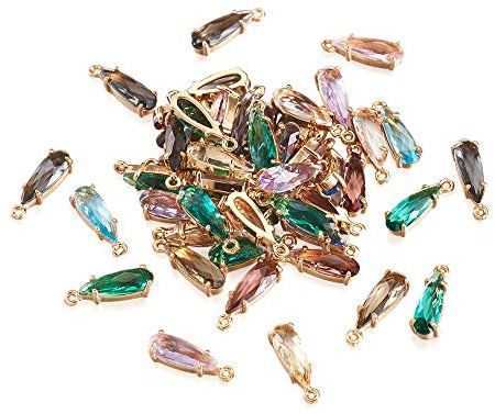 Craftdady Glasanhänger in Tropfenform, Wassertropfen, Kristallanhänger, Charms, Strass, Schmuck für Brautschmuck, Halsketten, Ohrringe, Schmuckherstellung, 50 Stück