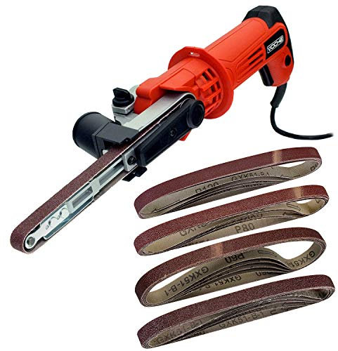 Voche® 260W 13mm Electric Power Belt Finger File Sander Plus 23 Assorted Grit Sanding Belts