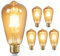 DiCUNO Ampoule Edison Vintage E27 6W, Ampoule edison LED décorative équivalent 60W, Blanc chaud 2200K, Verre ambré, Non dimmable, Lampe à filament LED E27 pour restaurant, café, bar, 6 Pièces