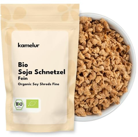 Kamelur Bio Soja Schnetzel Fein aus EU-Anbau (1kg) Sojagranulat 1-5mm ohne Zusätze als Fleischersatz
