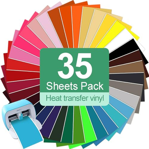 TAOYIO Smart Iron On für Cricut Joy, 14cm x 30.5cm Plotterfolie Textil, Flexfolie Plotter Textil, Leicht zu Schneiden & Jäten, für DIY T-Shirt, Stoffe, Kleidung Bügelfolie, 30 Stück