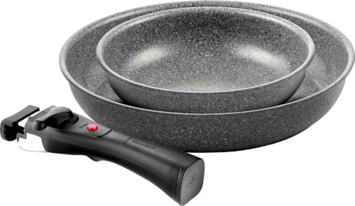 BALLARINI Torre stekpanna set, keramisk beläggning, 20 + 28 cm, induktionshäll, avtagbart handtag, aluminium