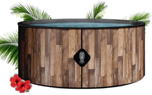 Coco Bain Piscine Fidji - Piscine Hors Sol 180cm de diamètre - 1200Litres - Imitation Bois Véritable