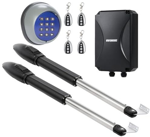 CO-Z Swing Gate Opener,Automatic Gate Motor for Doors Up to 300kg*2 5.5m,Driveway Home Garden Swing Gate Opening System with Wireless Keypad and 4xRemote Control Key Fobs (600kg 5.5m for Dual Gate)