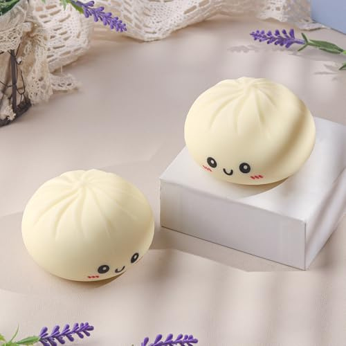 Anboor 2 Stück Maultaschen-Squishies-Spielzeug, Dehnbare Teigtaschen-Stressbälle als Sensorikspielzeug für Kinder und Erwachsene, Knetball-Stressabbau-Spielzeug für Geburtstagsfeiern​​