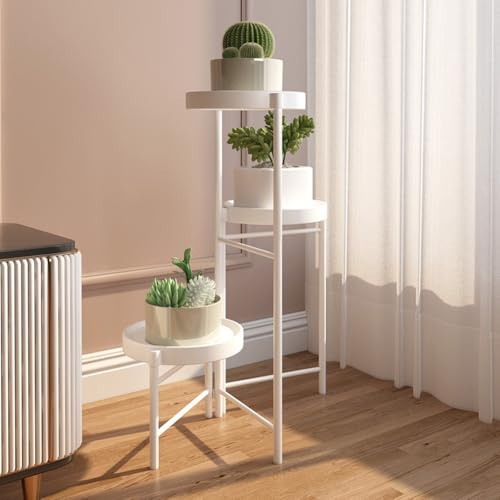 Soporte para plantas, 3 niveles de esquina, estantería de metal con bandejas extraíbles, estantería para plantas de varios niveles para varias plantas, soporte para flores para jardín, esquina de