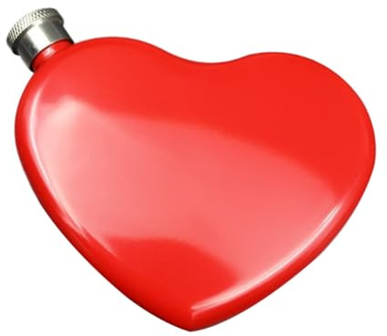 OSALADI Flasque en Acier Inoxydable 120 Ml de Cœur Bouteille à Vin Portable et Mini Pot à Vin d'Extérieur Flasque Métallique Compacte pour Voyages et Fêtes