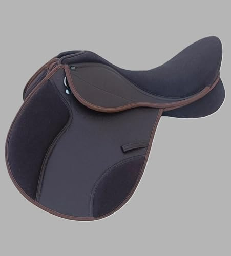 Synthetic Leather Changeable Gullet Flexible Fit All Purpose Suede Brown Saddle With 5 Gullet Set Size 17 Inch