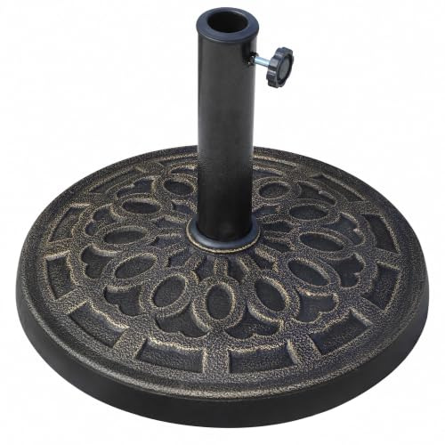 Outsunny Pied de Parasol 12 kg pour Mât Ø 38/48 mm Ø 44 x 34H cm Bronze