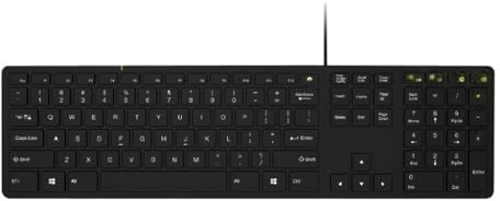 Port Connect Clavier pc de Bureau fialire USB-a & USB-c Slim Prise UK QWERTY Noir