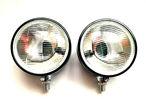 MelTruck® 2x Scheinwerfer ø160 mm 12V 24V E4 und 12V Glühbirnen für Traktor Bagger Schlepper Oldtimer Trecker