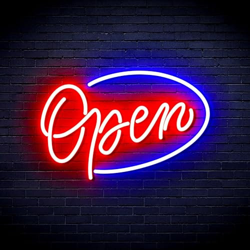 Open Sign st16s32-fnu0079-br LED-Neonschild aus Silikon, Blau und Rot