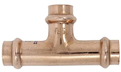 Pressfitting T-Stück 15 mm aus Kupfer | T-Stück V-Kontur, Pressanschluss, Trinkwasser Pressfitting.