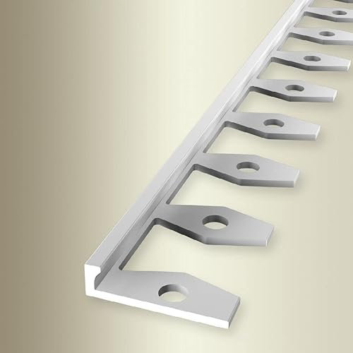 PROVISTON Profilo di finitura, larghezza: 21 mm, altezza: 2 mm, lunghezza: 2500 mm, alluminio naturale, profilo pieghevole, aperto