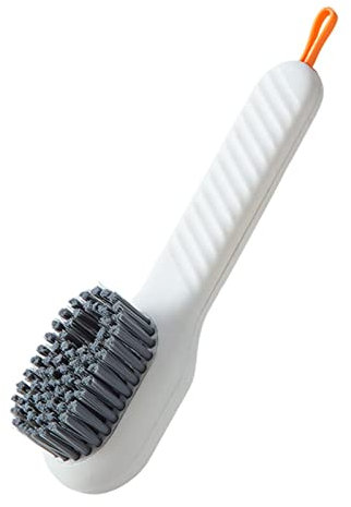 Brosse à chaussures liquide – Brosse de nettoyage à poils doux avec distributeur de savon – Type de presse automatique pour vêtements et chaussures, nettoyage facile de grandes surfaces