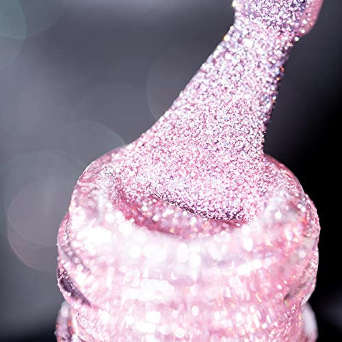 BURANO UV Reflektierende Glitter Gel Polish, 7.3ml Schwarzer Reflektierender Sparkle Holografischer Nagellack, Einweichen von Nagel Kit