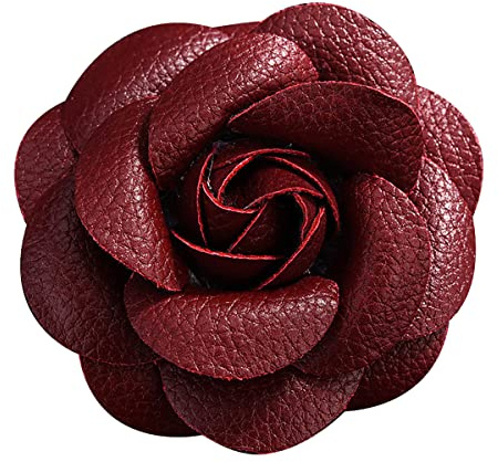 Cozylkx 2,56 PU Leder Rosa Blütenkopf, Blumen Applikationen Aus Leder Handwerk Für DIY Kleidung, Haarschmuck, Schlüsselanhänger
