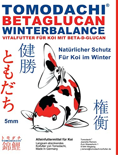 Koi Winterfutter Tomodachi Immunschutz Koifutter Beta Glucan Sinkfutter Koi Futter Koigesundheit im Winter hochverdaulich arktische Rohstoffe 5mm 2kg