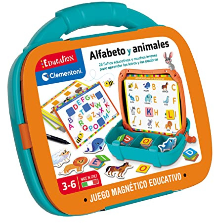 Clementoni, Maletín Magnético Alfabeto, Juego portátil, Juego Educativo, Aprende el Alfabeto, Letras y Las primeras Frases, Juguete niños 3 años, Juego en español (55492)
