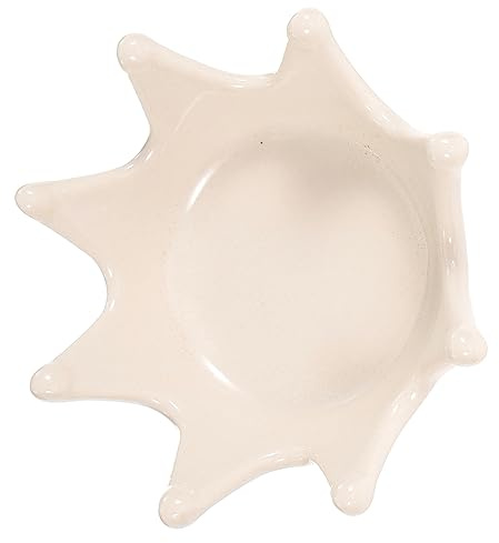 DOITOOL Plateau de Rangement à Bijoux en Céramique Forme Couronne Blanc, Décoration de Table Simple et Fonctionnelle pour Chevet et Vitrine