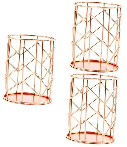 Ciieeo 3stücke Multifunktionaler Pen Holder Aus Eisen Roségold Stylischer Schreibtisch Organizer Für Stifte Bleistifte Und Make-up-pinsel Für Zuhause Schule Und Büro