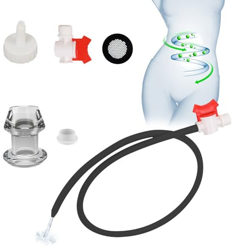 BDSMJOY Po Dusche mit Anal Tunnel Plug,Analdusche für Analverkehr,Podusche mit Ventil,Klistiere Einlauf zur Darmreinigung,Intimdusche Irrigator Darmspülung Enema Sex Toyset für Paar Set (150 CM)
