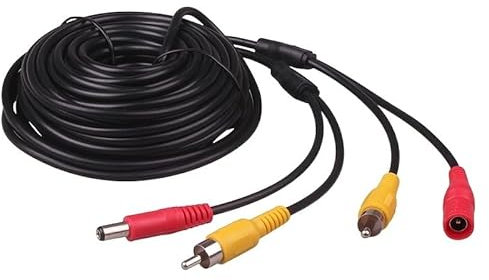 AHSKY 5/10/15/20 Metri DC Power RCA AV Video 12V 24V Cavo di prolunga for Auto Camion Autobus parcheggio casa Telecamera CCTV (Color : 5 Meters)