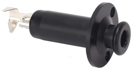6,35 Mm Ausgangs-Klinkenbuchse, Rostfrei, Feine Verarbeitung, Metallkonstruktion, Akustikgitarren-Klinkenbuchse für Gitarren-Tonabnehmer (BLACK)