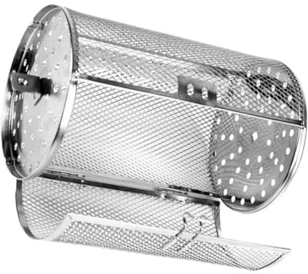 SEWOART Jaula para Asar De Acero Inoxidable para Horno Eléctrico, Parrilla Giratoria para Barbacoa Al Aire Libre, Diseño Resistente Plateado para Tostar Frutos Secos y Carnes Picnic y Camping