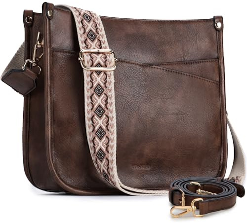 VX VONXURY Umhängetasche Damen Elegant mit 2 Riemen veganem Leder | wasserabweisend, kratzfest,4 Taschen, Anti-Diebstahl-Rückenfach, goldene Details, Arbeit, Reisen, Berufstätige, Studentinnen