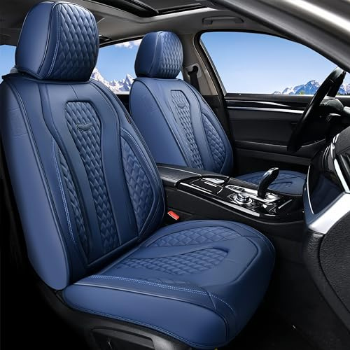 Coverado Autositzbezüge, Premium Leder Sitzbezug Auto, Wasserdichtes Autositzschoner vordersitze 2 Stück, Universelle Fit für die meisten Limousinen SUV Pick-up Truck B8839 Seat