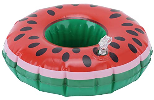 Dessous de Verre Gonflable en Forme de Pastèque, 12 Pièces, Porte-gobelet, Flotteurs de Boissons pour Enfants, Jouets d'été et Fête à la Piscine