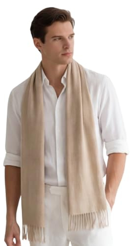 LA FERANI Herren Sommerschal Kaschmir 180x70cm dünn für formelle Anlässe Anzug elegant Stil Klassik Herrenschal Geschenk für Ihn