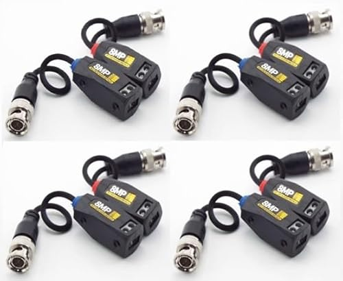 enterelettronics KIT 4 Coppie di Video Balun Passivo 8MP Compatibile Con Le Nuove Telecamere Analogiche CCTV Con Tecnologia : HDCVI – HDTVI – AHD