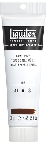 Liquitex 8870525 professionell tung kropp akrylfärg i konstnärskvalitet med utmärkt ljusäkthet i krispig konsistens, 138 ml – bränd umbra