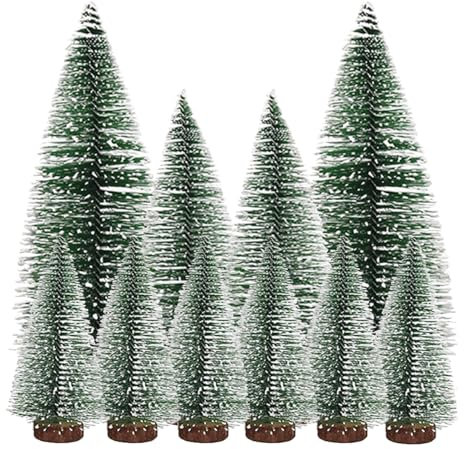 10 Stück Weihnachtsbaum Mini Künstlich 10/15/20cm Miniatur Tannenbaum Grün Mini Weihnachts Baum Klein Miniatur Tanne Mini Weihnachts Baum Dekoration Geschenk Tischdeko, DIY, Schaufenster