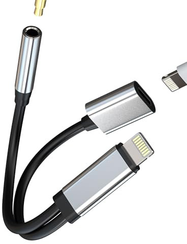 Adattatore Lightning A Jack 3,5mm Cuffie Per IPhone(2in1)Apple MFI Certified AUX Audio Cavo Caricatore Accessori Auricolari Headphone SDoppiatore Ricarica Cavetto Spinotto Rapida iPad Prolunga ip-3.5
