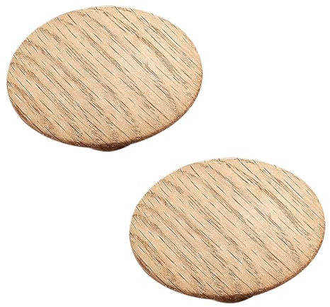 Schrankgriffe aus Holz für Kleiderschränke, 2er-Pack Schubladen, T-Griffe aus lackierter Eiche, Lochmitte: Einzelloch – 160 mm, Dekoration mit Schrauben – 48 mm/1,9 Zoll