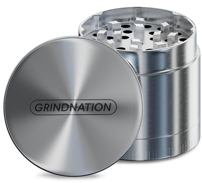 GRINDNATION Molinillo de acero inoxidable | Trituradora Premium | 55 mm / 50 mm | 4 piezas | acabado preciso y duradero (diámetro 40 mm)