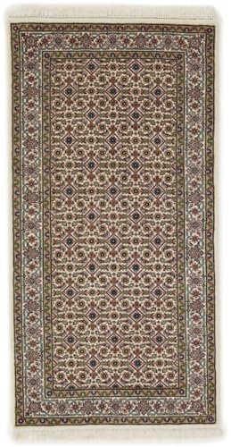 Nain Trading Indo Täbriz 73x144 Handgeknüpft Orientteppich Läufer Teppich Wolle Indien