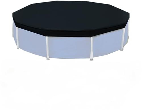 Polyester Frame Pool Cover 12FT Black for Above Ground Pools with Adjustable Fit